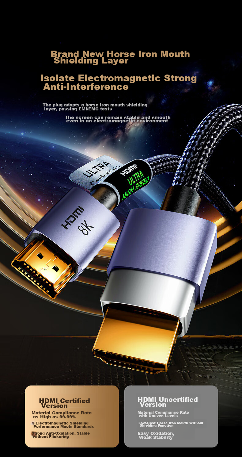 Кабель Llano HDMI версии 2.1, 8K60Hz 4K240Hz, высокоскоростное видеосоединение, совместим с HDMI2.0, для ноутбука, телевизора, проектора, монитора, 3 метра, с застежкой-липучкой