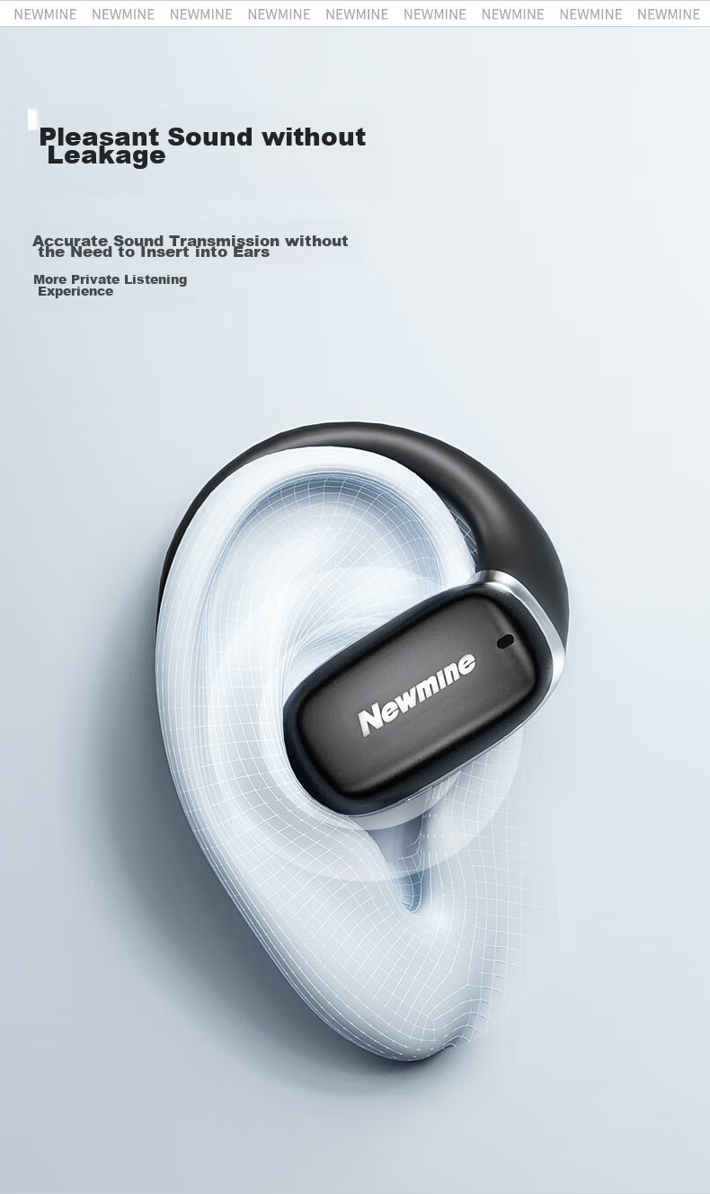 Беспроводные наушники Newmine LY29 Open-Ear, True Wireless, высокое качество звука, для спорта, бега, звонков, шумоподавление, совместимы с Apple, Xiaomi, Huawei, белые