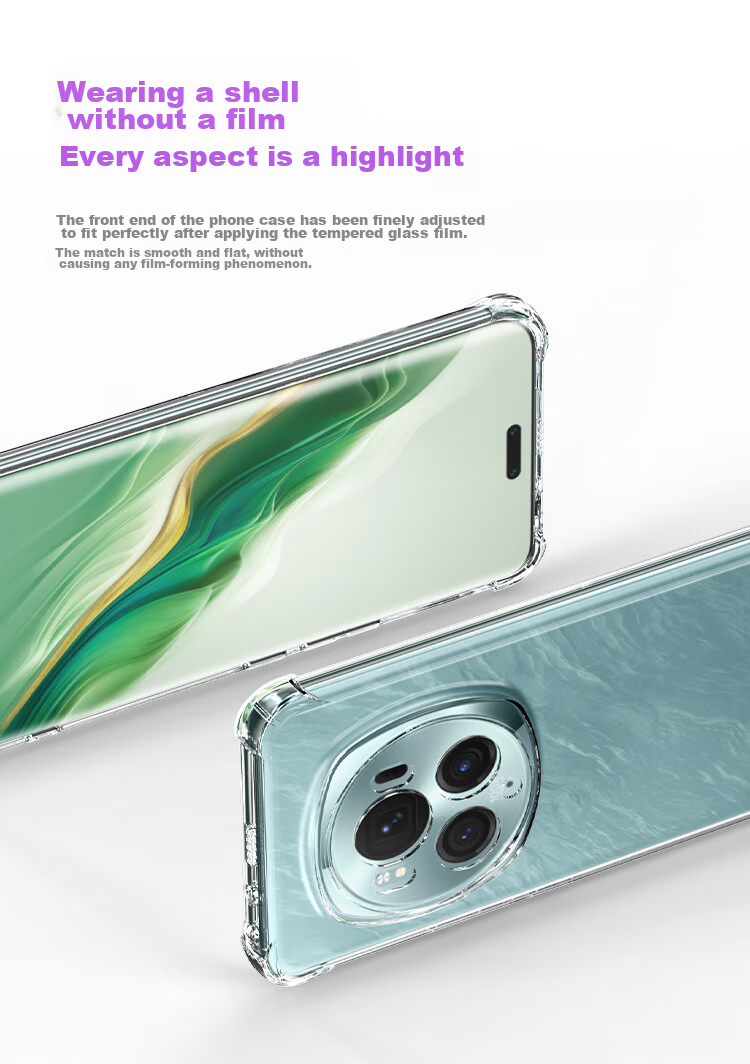 Чехол ESCAPE для Honor Magic6 Pro, противоударный, прозрачный, с TPU подушками безопасности, с магнитным кольцом, полупрозрачный белый