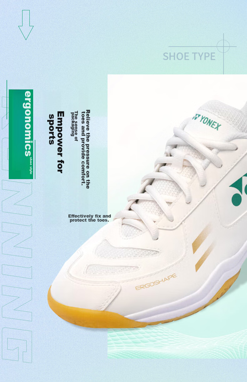 Кроссовки для бадминтона YONEX SHB220CR, мужские, размер 40, белые
