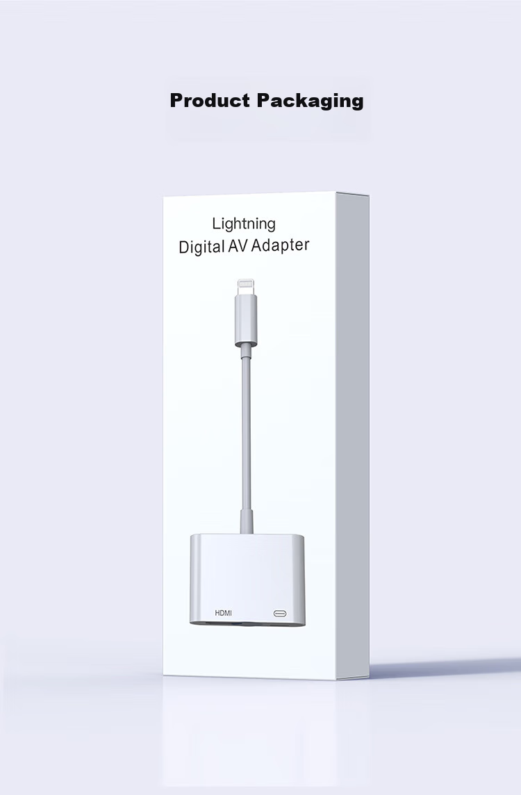 Переходник Shengwei Lightning на HDMI, адаптер для iPhone/iPad, поддержка 1080P, белый