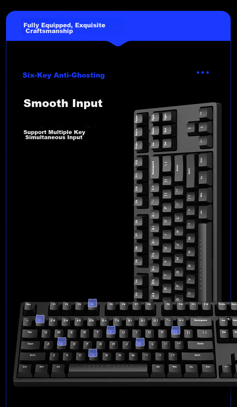 Беспроводная механическая клавиатура ikbc W200, 87 клавиш, Cherry MX Brown, черный