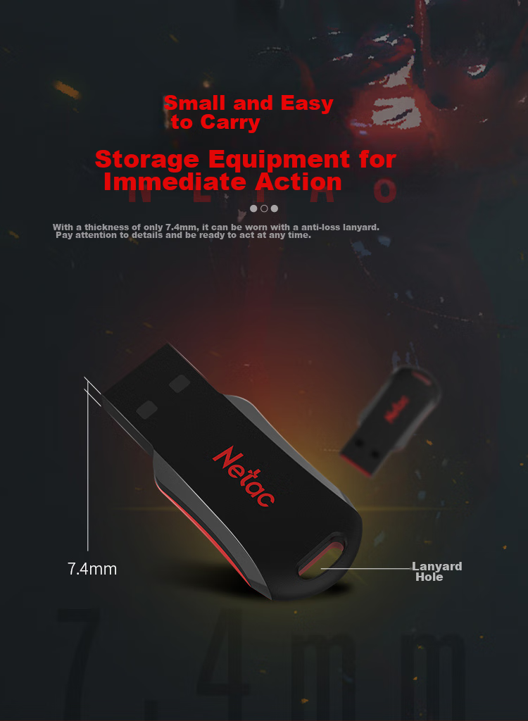 USB-накопитель Netac U196 32GB USB 2.0, черный/красный