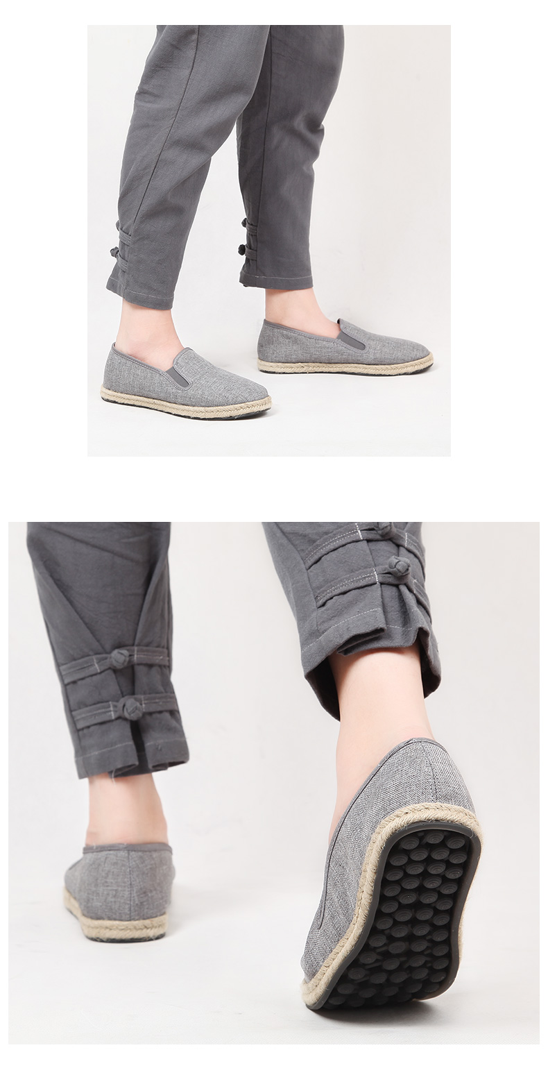 Кеды BUS HEYUAN Fisherman Shoes, мужские, повседневные, льняные, слипоны, старый Пекин, тканевые туфли, 93X-1027, черные, размер 38