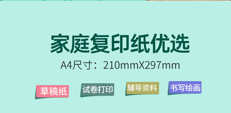 百旺亚太森博 派部落80g A4复印纸 木浆打印纸 家用打印 500张/包 单包装（500张）