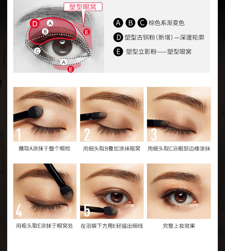 KATE凯朵眼影盘女大地色眼影修容 上色持妆BR-6 3g哑光