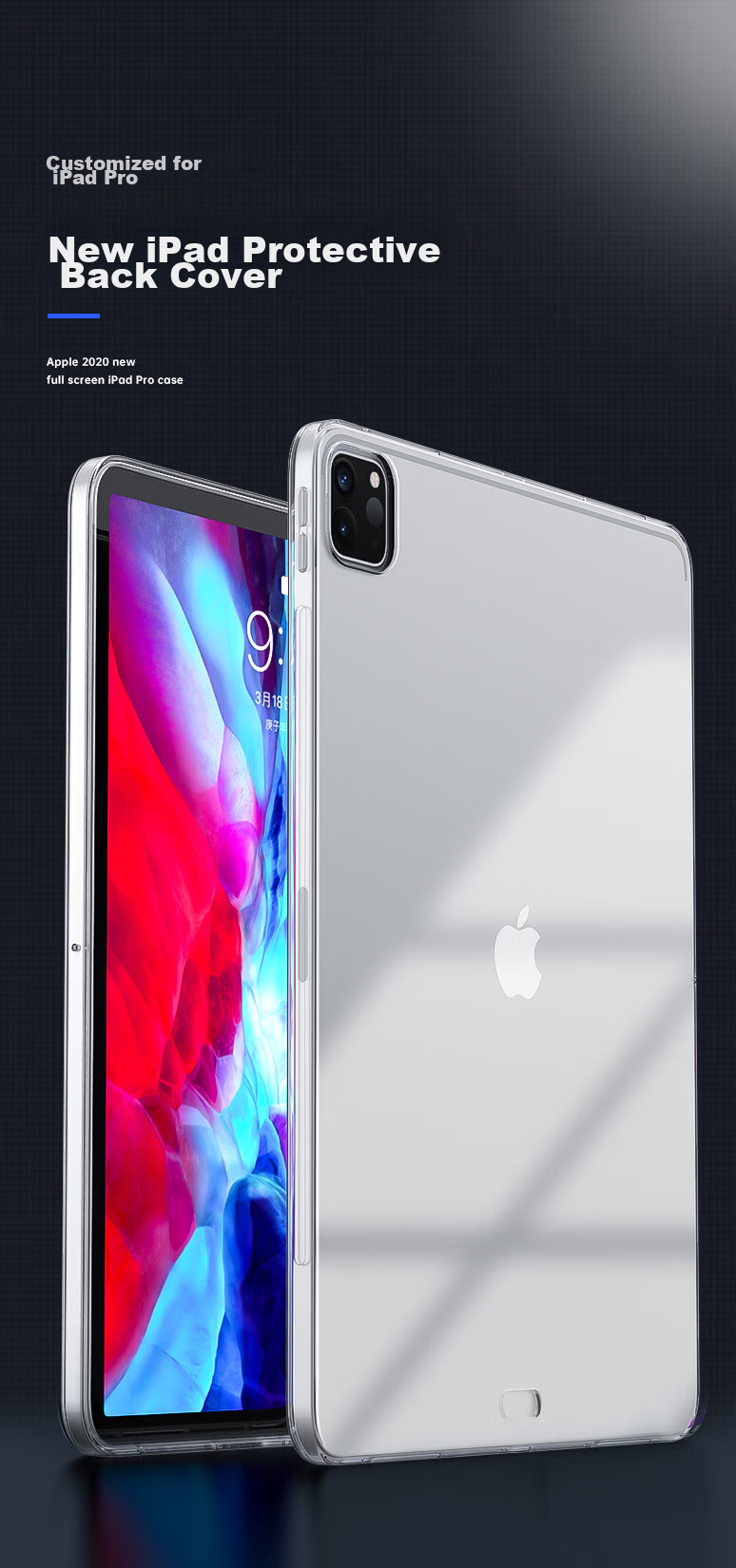 Чехол BIAZE для iPad Pro 11 дюймов (2022/21/20), тонкий, ударопрочный, из силикона, прозрачный