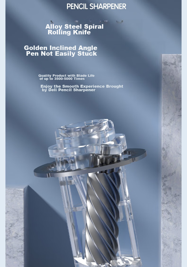 Электрическая точилка для карандашей Deli, двойное питание (батарейки/USB), автоматическое удаление стержня, белая