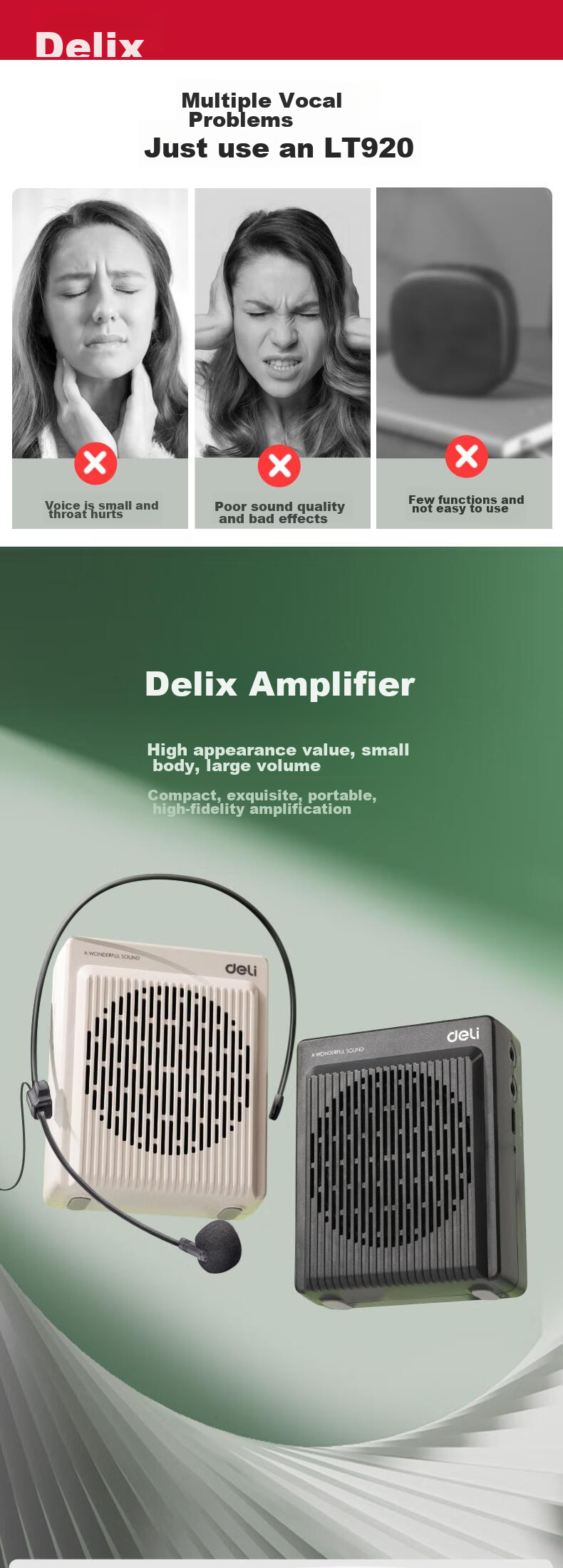 Портативный усилитель звука Deli 13W Little Bee, беспроводной, Bluetooth, с микрофоном, серый