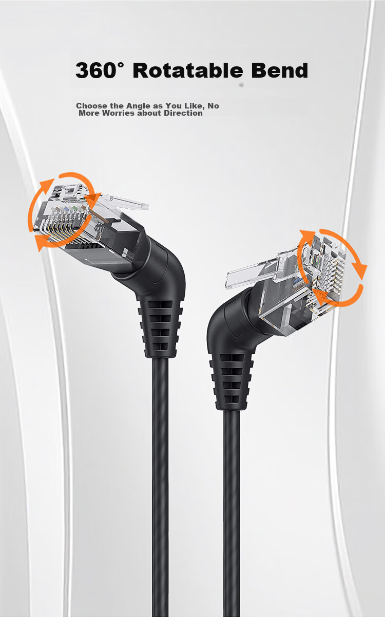 Сетевой кабель CABLE CREATION CL0372, тонкий CAT6A, 10 Гбит/с, 360-градусный правый угол, 1 м