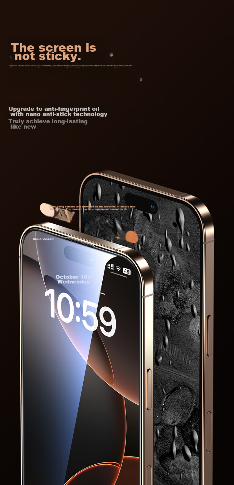 Защитное стекло Yisika для iPhone 16 Pro Max, закаленное, противоударное, антиотпечатки, HD, 2 шт. + набор инструментов