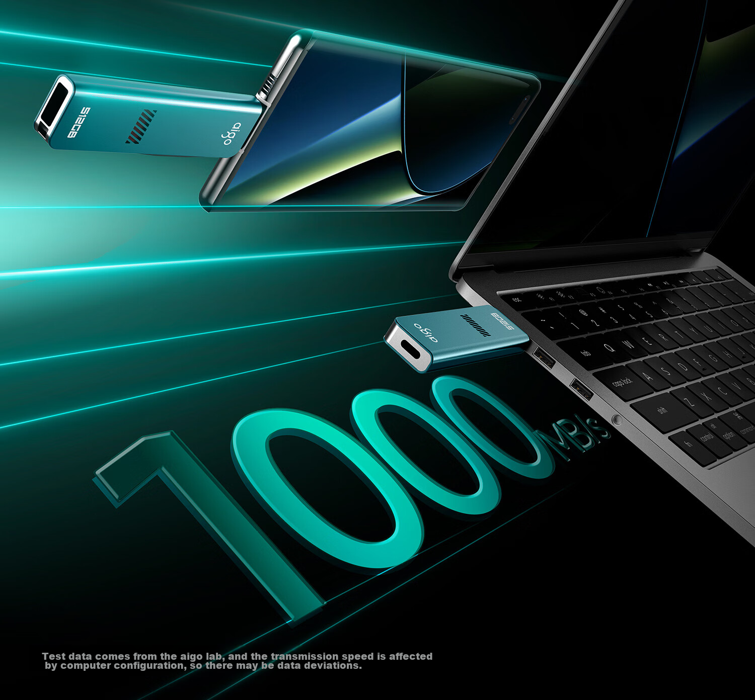 USB-флеш-накопитель Aigo U357S 256 ГБ, USB 3.2 Type-C, скорость чтения 1000 МБ/с, для телефонов, компьютеров, планшетов, универсальный, с выдвижным дизайном