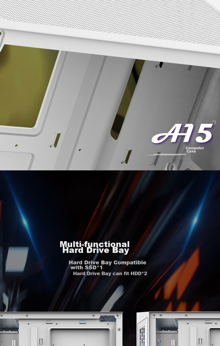 Компьютерный корпус Aigo A15 White, ATX, Mini-ITX, mATX, боковое окно, поддержка ATX, USB 3.0, радиатор 240 мм, широкий корпус