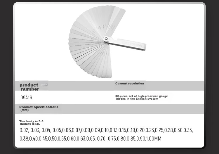 Набор щупов SATA 09407, 32 шт., метрические и дюймовые, толщина 0.02-1.00 мм