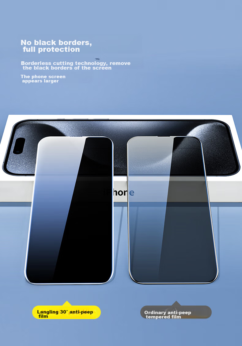 Защитная пленка LANGLING для Apple iPhone 11 Pro Max / XS Max, антишпионская, закаленное стекло, 2 шт.