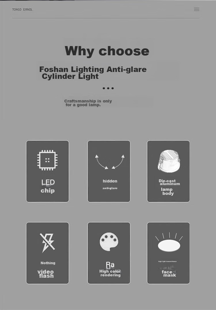 FSL Foshan Lighting LED встраиваемый светильник, антибликовый, 9 Вт, холодный белый (5700K), вырез 75 мм, алюминиевый корпус
