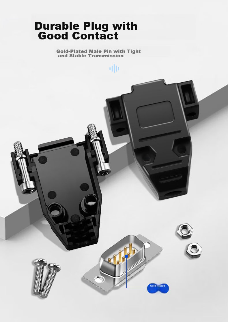 Разъем Beishanque DB9 Solder Female Connector + Housing, 2-pack, RS232