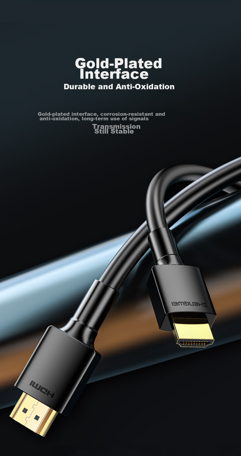 Кабель Shengwei HDMI 2.0, 3 метра, для компьютера и телевизора, 4K HD, 3D, поддержка 4K/60Hz, HDR, Dolby Atmos, позолоченные разъемы