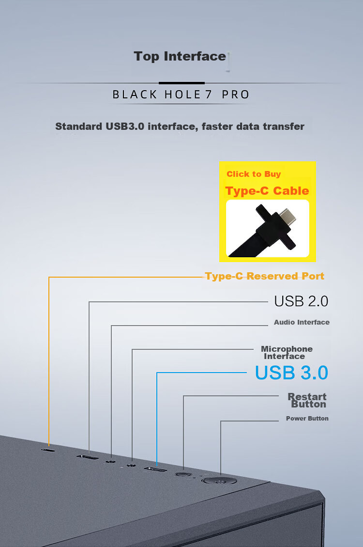 Компьютерный корпус SAMA Black Hole 7pro Mid-Tower, звукопоглощающий, шумоподавляющий, черный