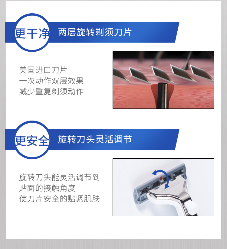阿帕齐apache 手动剃须刀刮胡刀阿帕奇 便携旅行装 进口超薄刀片旋转双层（1刀架7刀头+旅行盒）