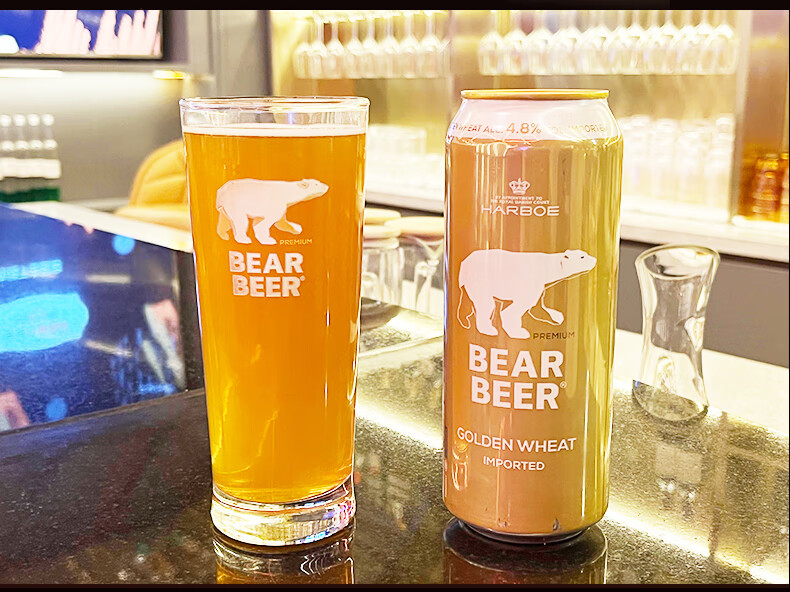 豪铂熊（BearBeer）金小麦白啤酒 500ml*24听整箱装 德国进口