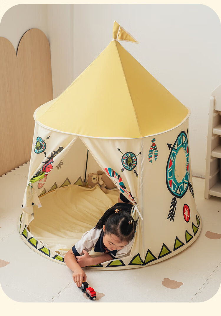 Детская палатка Little Dove, игровая палатка для дома, монгольская юрта, замок, подарок для мальчика, индейский лев (без подушки)