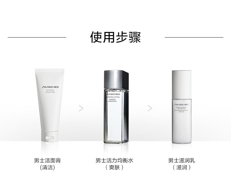 资生堂（Shiseido）男士护肤品套装礼盒三件套【洁面125ml+水150ml+乳100ml】 保湿滋润控油 送老公送男友