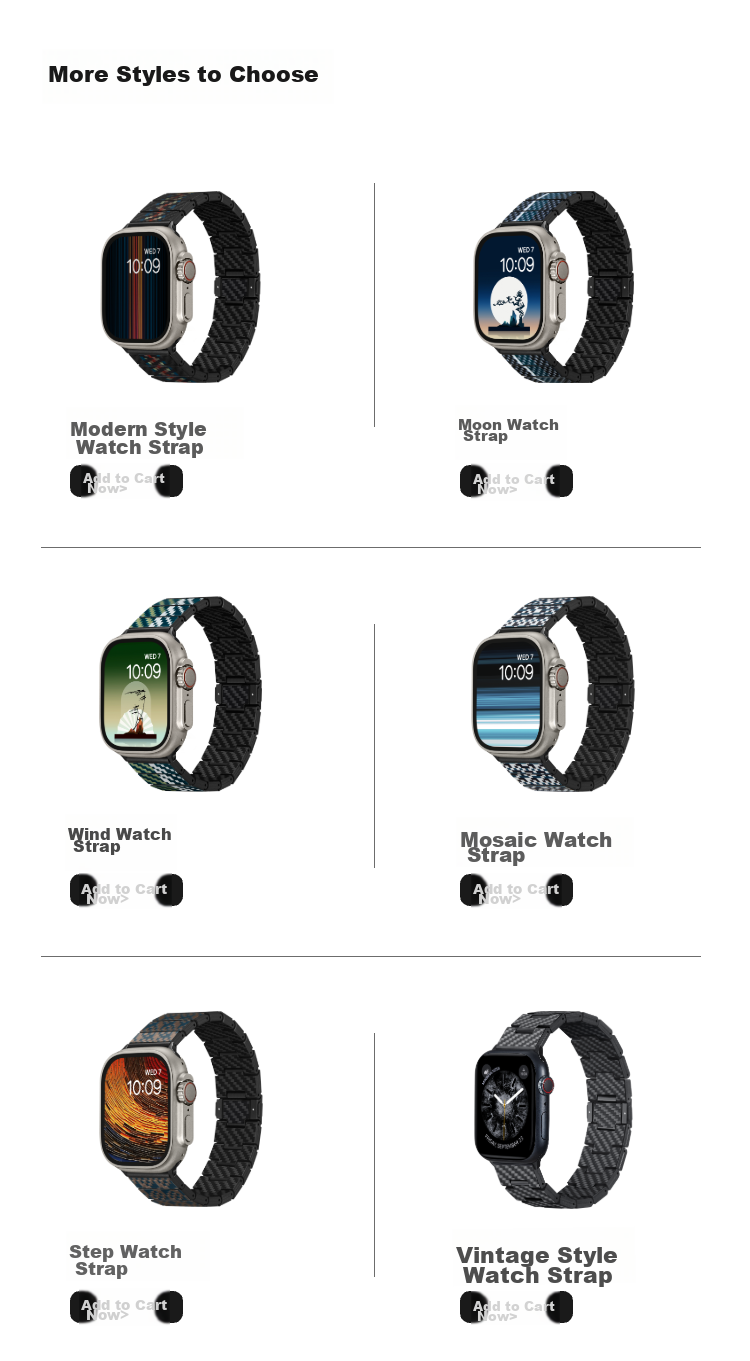Ремешок PITAKA для Apple Watch Ultra 2/S9/S8/7/6/5/4/3/SE, из углеродного волокна, магнитный, современный стиль, полный размер