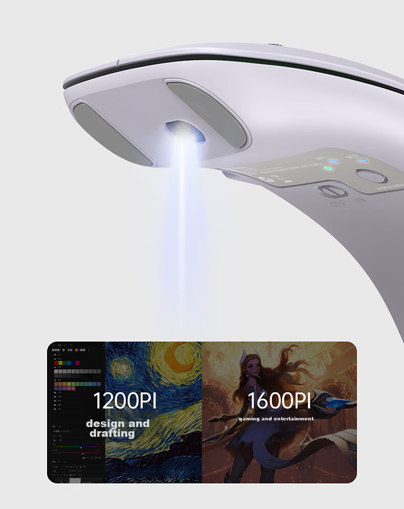 Беспроводная мышь W&P Bluetooth Tri-Mode, портативная, эргономичная, перезаряжаемая, совместимая с Apple Mac, Huawei, Microsoft