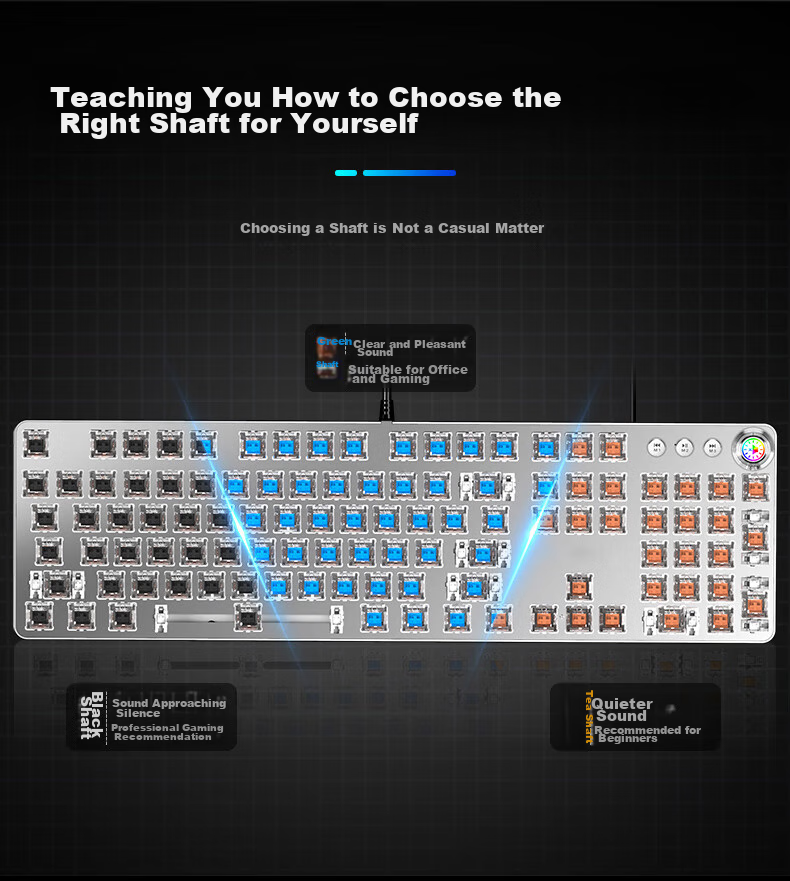 Механическая игровая клавиатура EWEADN TK100, проводная, USB, с подсветкой, черная
