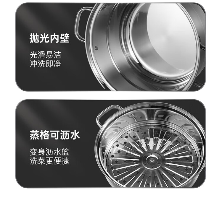 Кастрюля-пароварка COOKER KING из нержавеющей стали, 3 яруса, 26 см