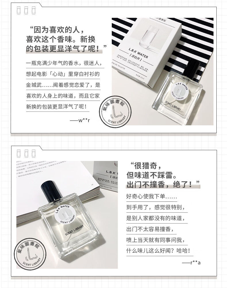 氣味圖書館（SCENT LIBRARY）凉白开香水15ml 淡香水持久留香男女士香水节日生日礼物送男女友