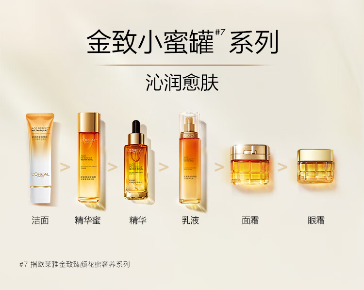 欧莱雅金致臻颜小蜜罐洁面水乳套装 紧致护肤品（套装已含附件，共3件）