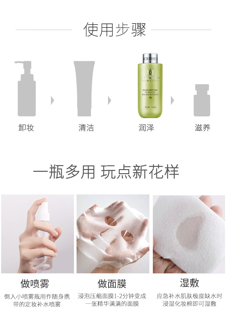 蝶芙兰寡肽痘肌修护爽肤水精华水保湿水控油淡化痘印350ml男女士通用