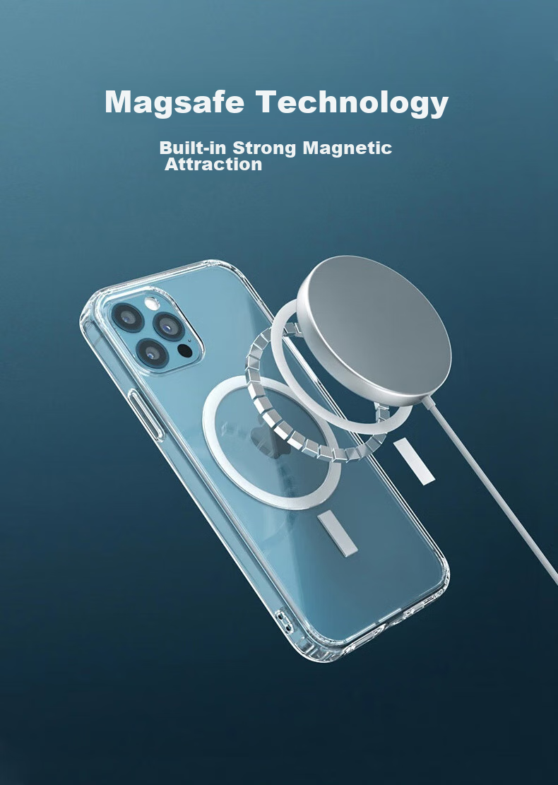 Pisen Магнитный чехол для iPhone 13 Pro Max, совместимый с MagSafe, TPU, тонкий, ПК, высокая прозрачность, защитный чехол
