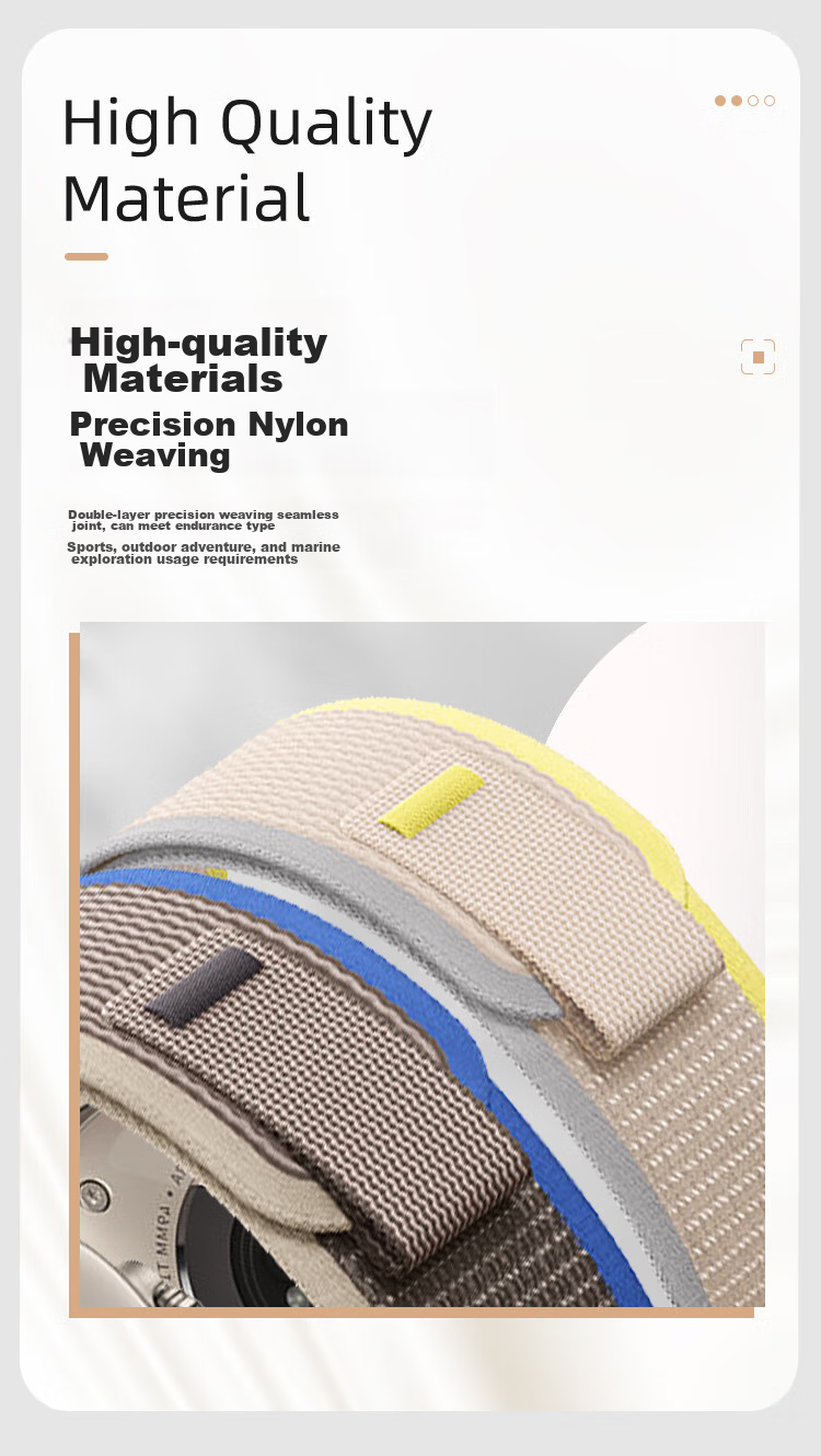 Ремешок MSSM Nylon Trail Loop для Apple Watch S11, зеленый с серым, 44/45/46/49мм