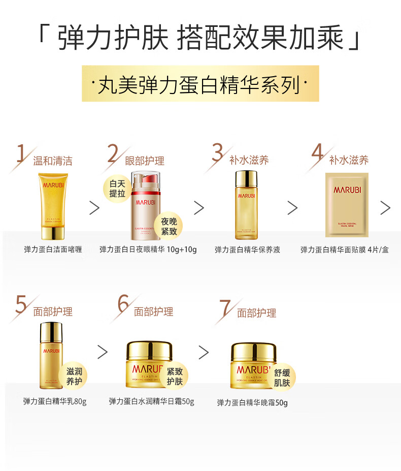 丸美（MARUBI）弹力蛋白精华乳80g 提拉紧致淡化细纹 弹力修护补水保湿乳液