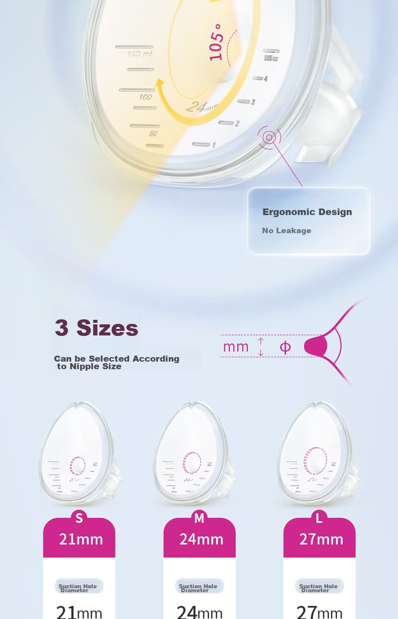 Насадки для груди Medela, 27 мм, для молокоотсоса, для комфортного сбора молока