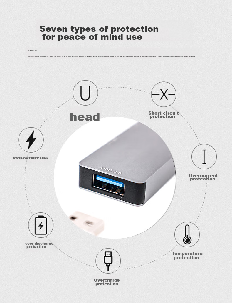 USB-хаб Youlianxing YLX-RS3624AR, 4 порта USB 3.0, прямой штекер, алюминиевый сплав, серый