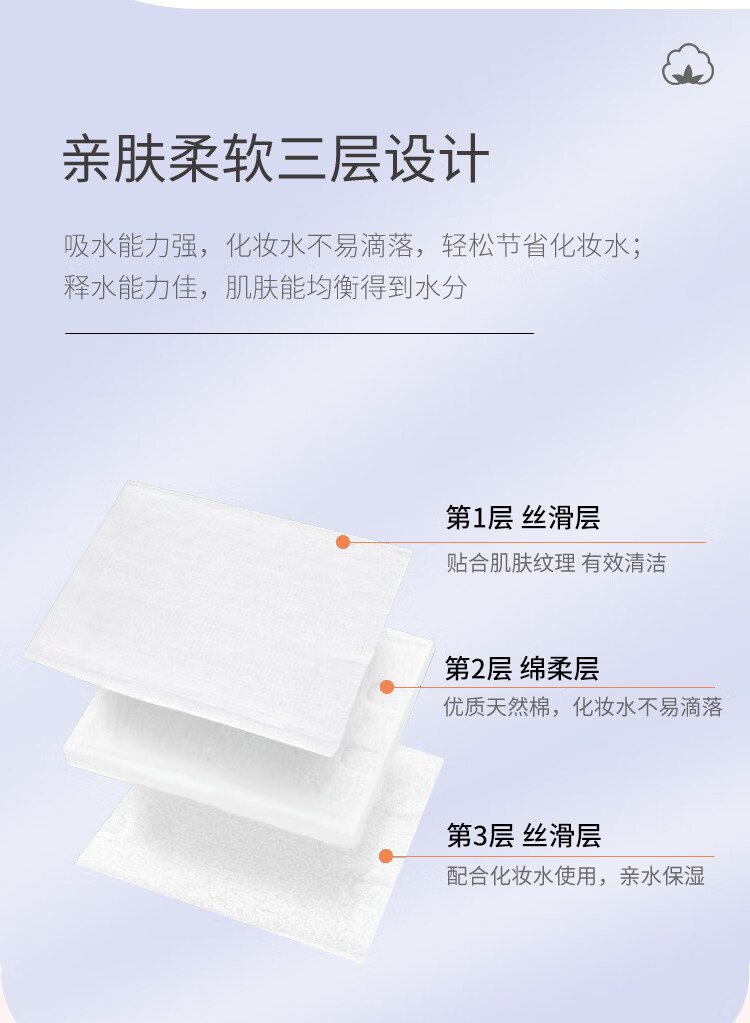 丽丽贝尔LilyBell全棉无纺布面层化妆棉卸妆棉222枚加量22枚樱花限定版