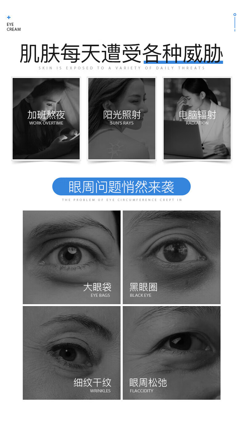 白云山蛇毒眼霜淡化眼袋黑眼圈淡化细纹提拉紧致补水保湿呵护眼周男女通用50g