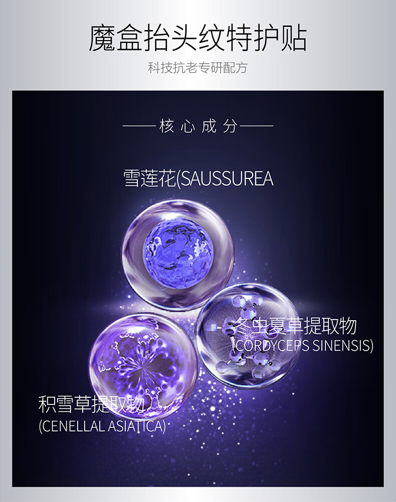 魔盒 夜间抗皱抬头纹贴特护贴膜10片 淡化皱纹额头川字纹贴