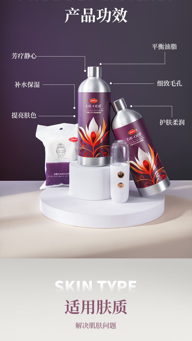 Dr.Odf伊朗进口大马士革玫瑰纯露特级玫瑰水爽肤水护肤品补水 500ML单瓶