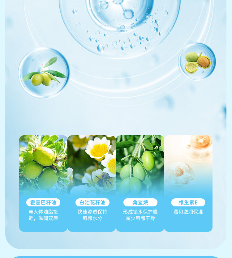 Hi!papa海龟爸爸倍润润唇膏 唇部保湿滋润护唇膏防干裂脱皮 温感变色 铃铛蓝色+橙色