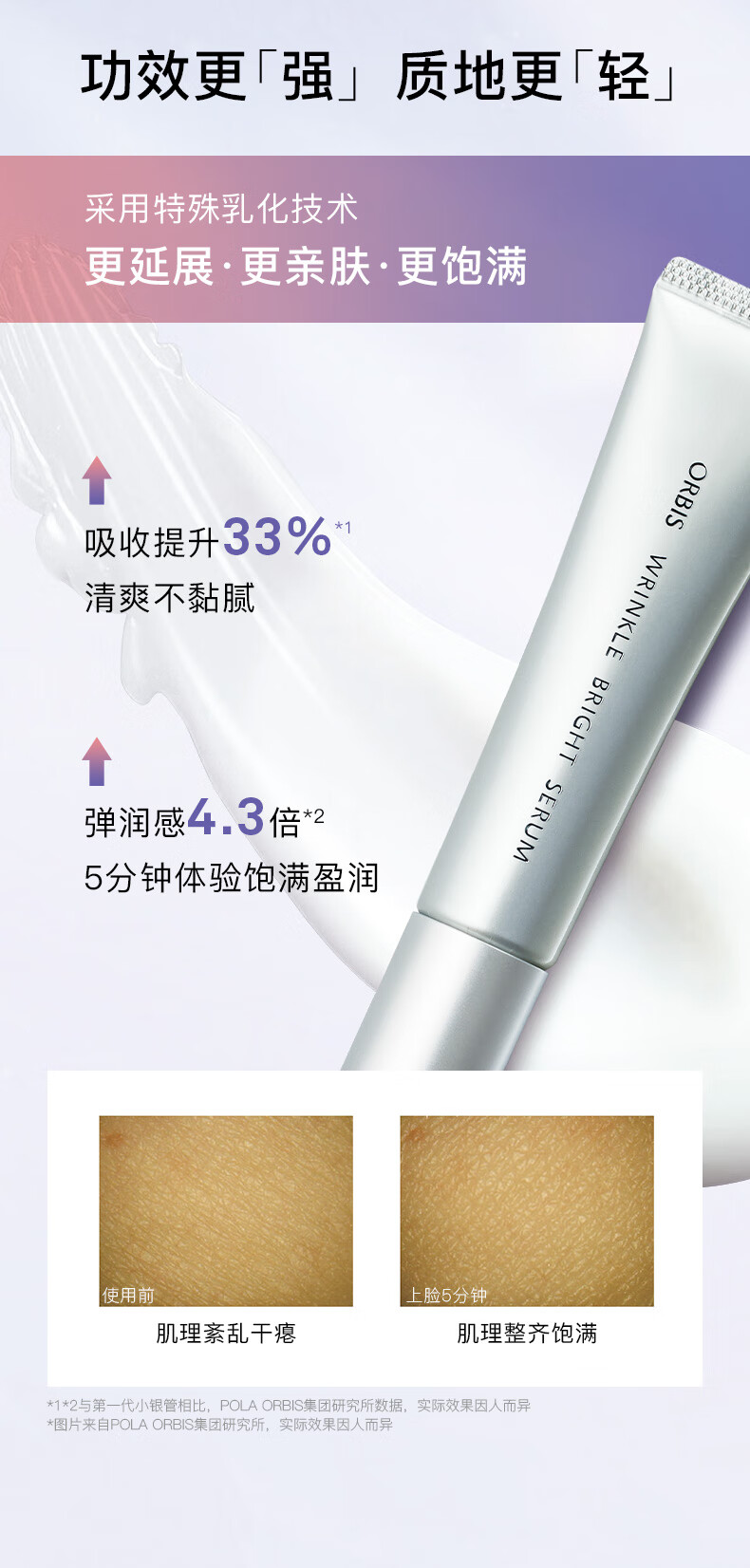 ORBIS 奥蜜思逆颜淡纹美白精华(抗皱面部精华烟酰胺淡化细纹日本进口） 中样7g