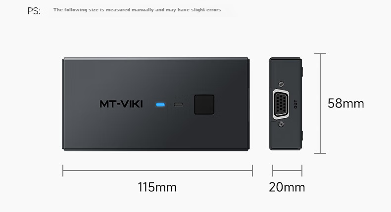 KVM-переключатель MT-viki MT-KV2, 2 порта VGA, USB, для совместного использования монитора, клавиатуры и мыши