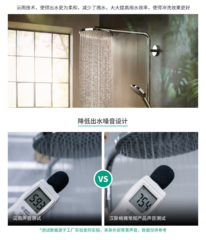 汉斯格雅（Hansgrohe） 飞雨花洒套装3速Select 手持节水型恒温下出水浴缸龙头15348 飞雨套餐G：升级银色境雨手持 现货
