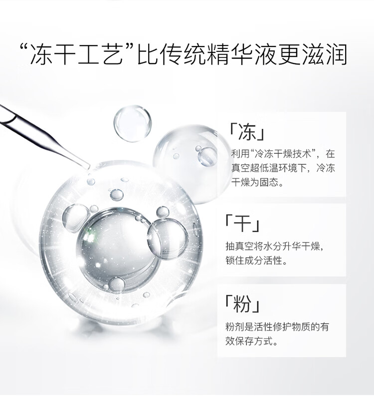 美肌颜（mergian） 冻干粉寡肽原液修复面部精华冻干粉套抗皱紧致淡化细纹提亮肤色 冰肌透亮冻干粉套盒*44支