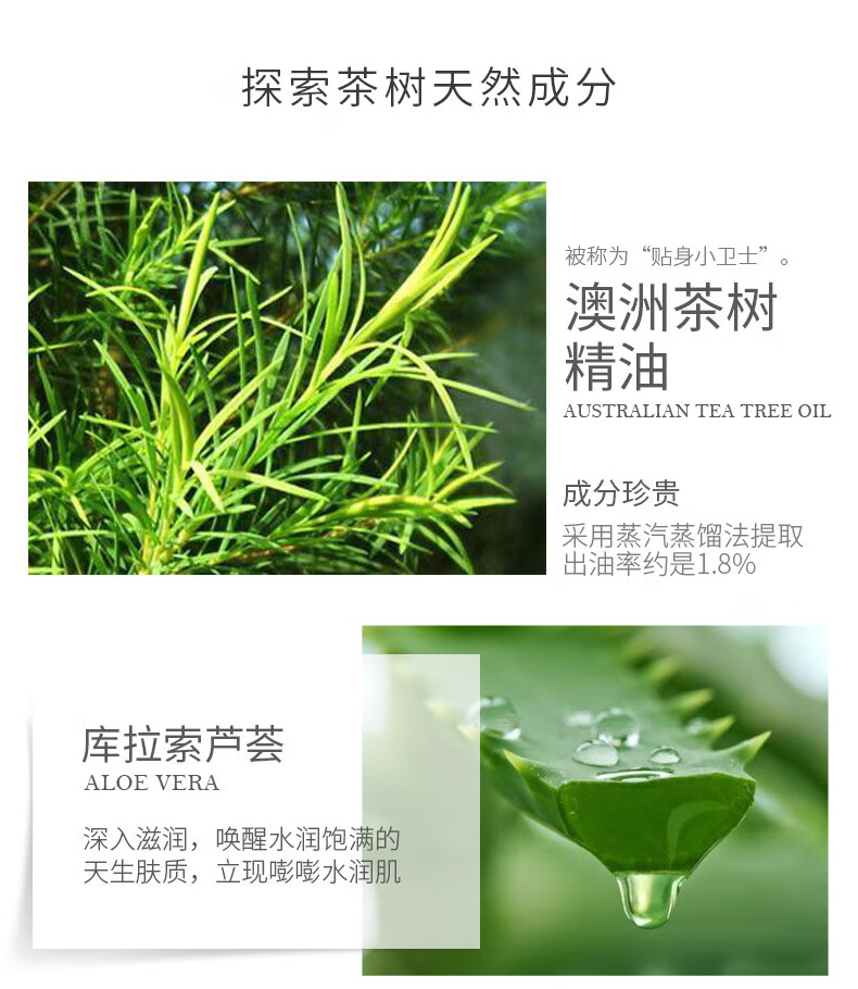 善草纪 茶树清洁面膜 改善毛孔黑头控油白泥膜修护男女 2代茶树面膜150g
