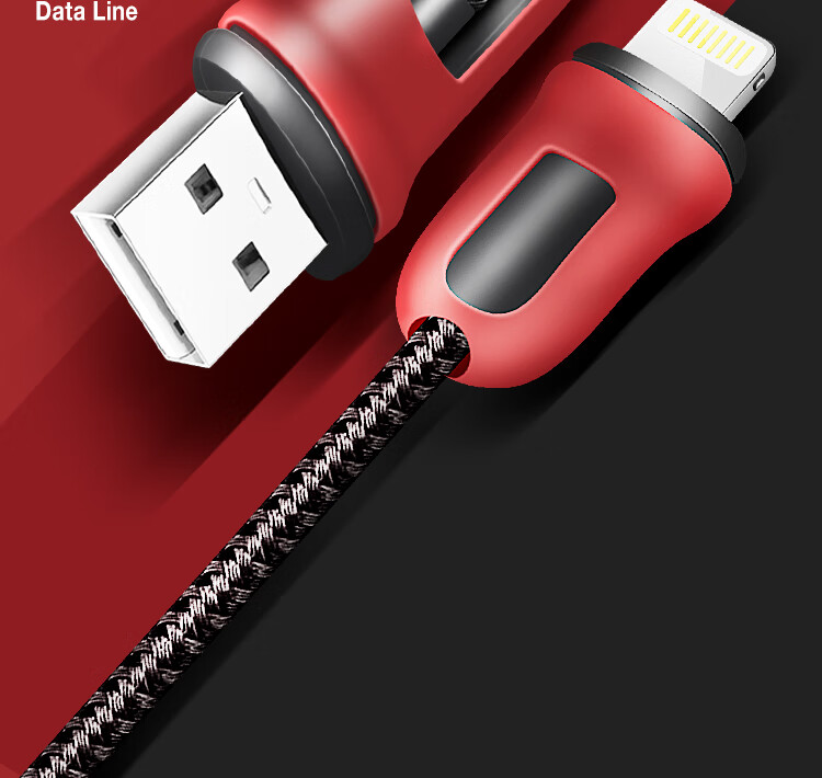 Кабель Snowkids Apple Lightning MFi, быстрая зарядка для iPhone 14/13 Pro/12/11/iPad, USB-кабель для зарядки, автомобильный USB-кабель питания, 1.2м, зеленый